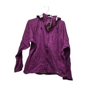 REI Hooded Windbreaker Jacket Womens Large Purple Lightweight